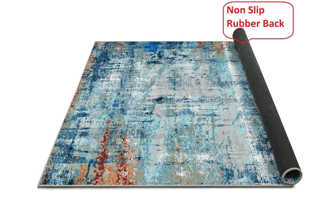 HR Abstract Area Rug - Non-Slip Rubber Backing, Polyester #1101