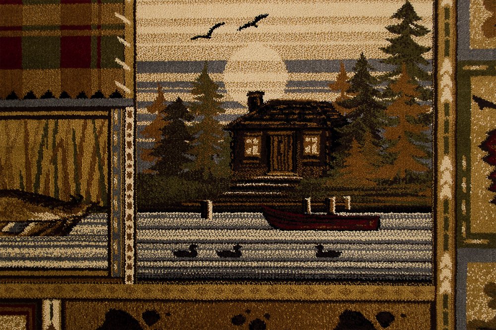 HR Lodge, Cabin Hunting Accent Area Rug