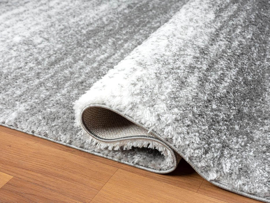 HR Luxurious Beige Shaggy Rug with Deep Pile - Soft Plush Texture, Abstract Pattern, Durable & Comfortable #26228