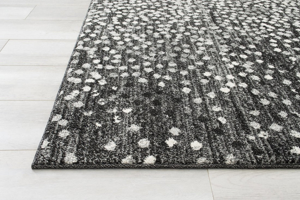 Silver/Ash Gray  Polka Dot Pattern Fashion Rug (7x10 feet)