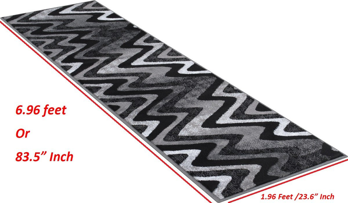 Abstract Area Rug Modern Zigzag Wave #66