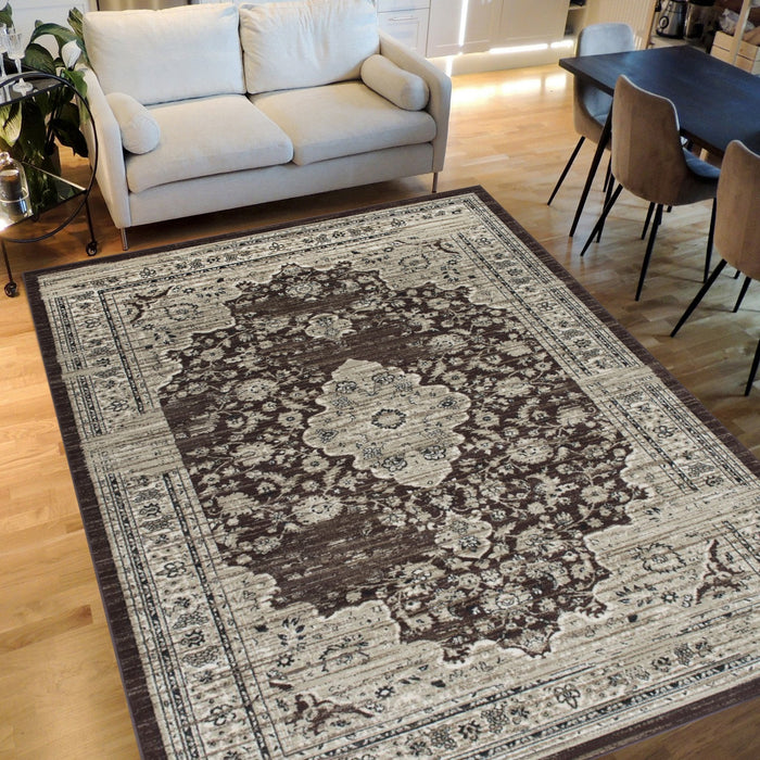 Floral Pattern Distressed Rug #93