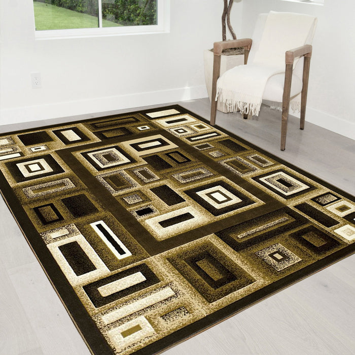 Frame/Boxy/Cube Pattern-Shed Free Rug