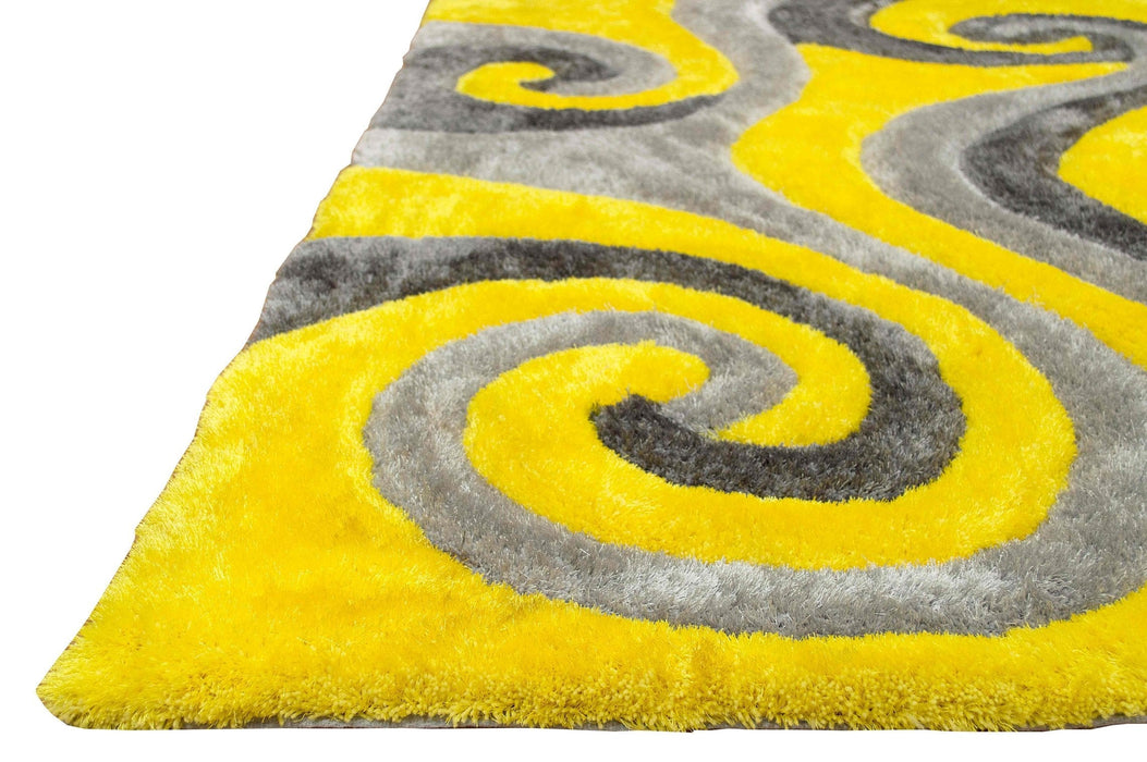 3-D Hand Curved Shaggy Rug #05