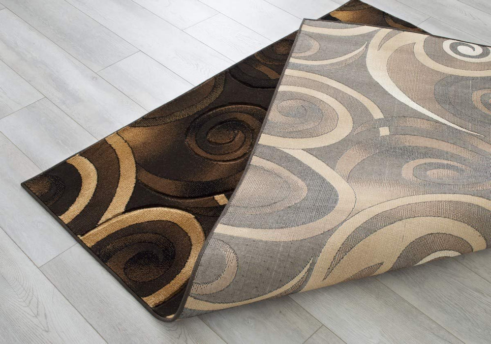 Swirls Contemporary Hand Carved Rugs #14