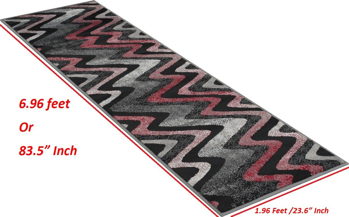 Abstract Area Rug Modern Zigzag Wave #66