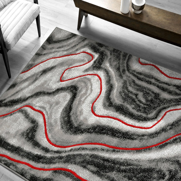 Contemporary Abstract Area Rugs Marble Pattern #296