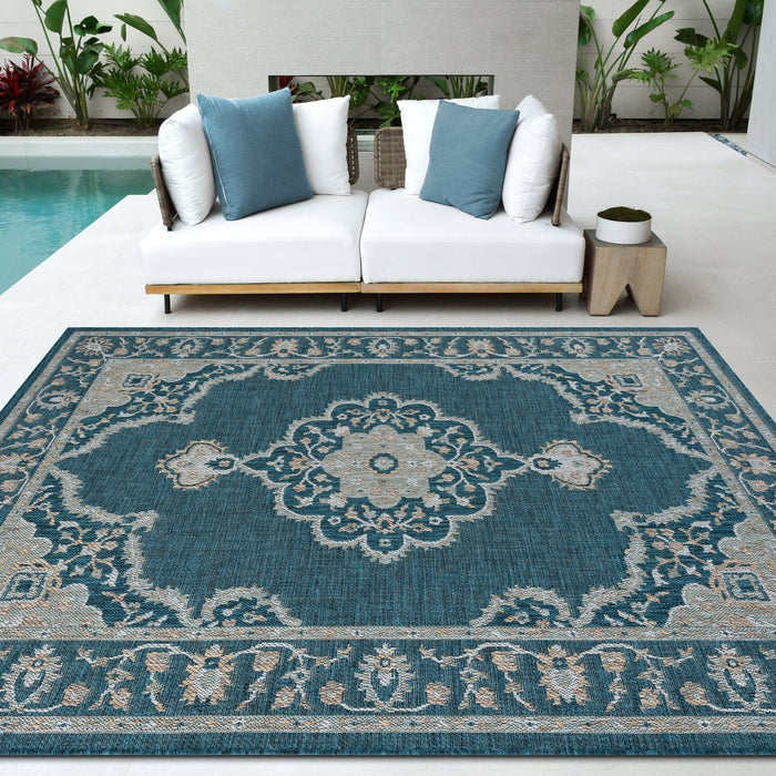 HR Waterproof Bohemian Traditional Design Outdoor Rug: Stain/Fade-Resistant #1672