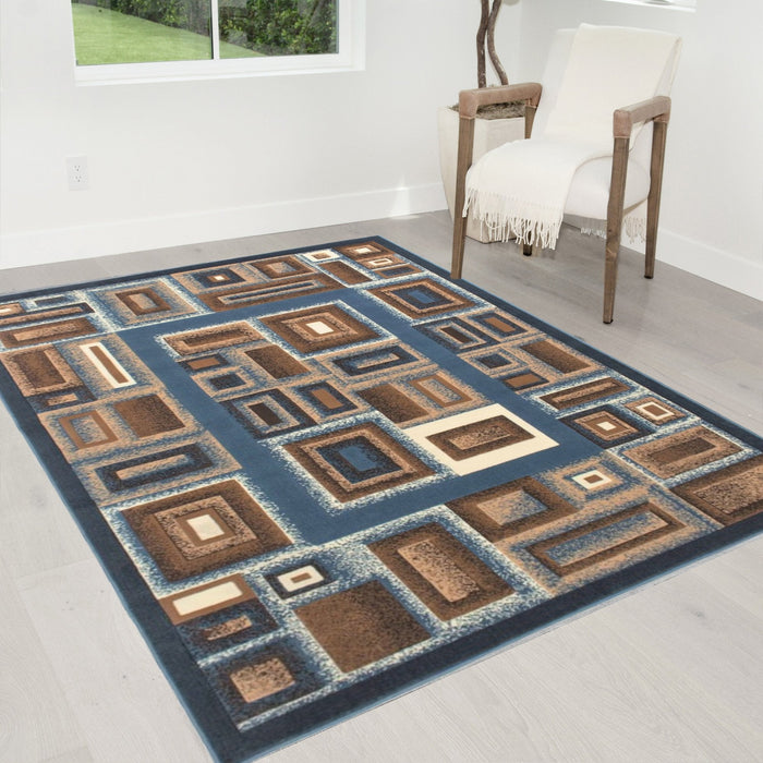 Frame/Boxy/Cube Pattern-Shed Free Rug