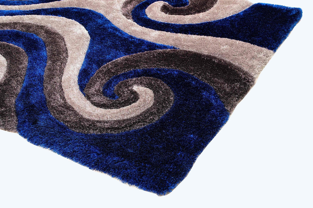 3-D Hand Curved Shaggy Rug #05