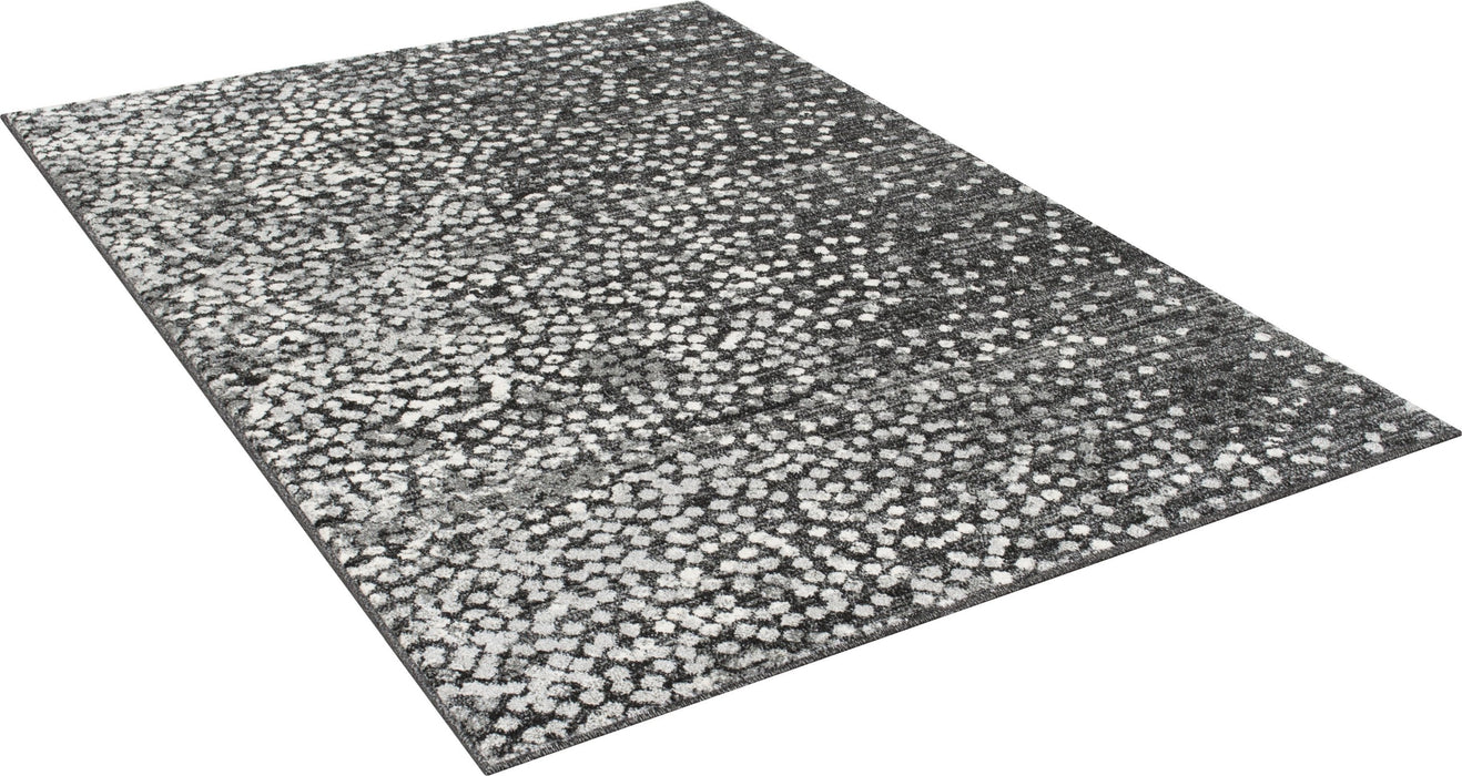 Silver/Ash Gray  Polka Dot Pattern Fashion Rug (7x10 feet)