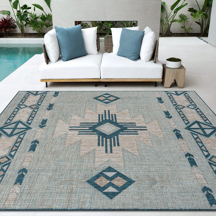 HR Waterproof Southwestern Navajo Outdoor Rug #1664